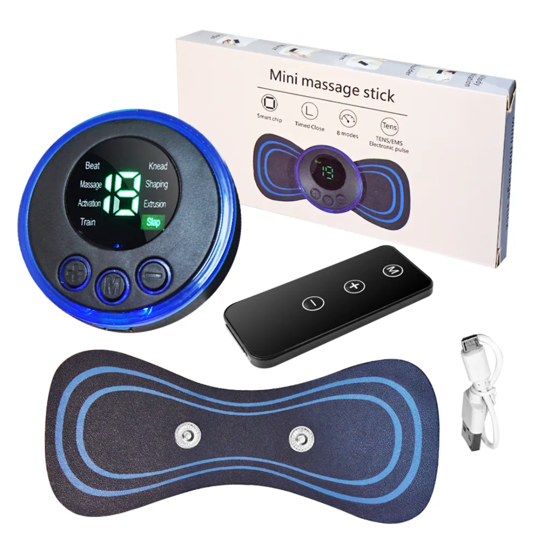 Masseur cervicales portable VibraX avec écran de contrôle et modes de massage.