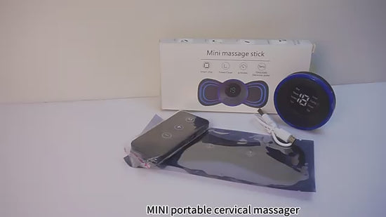 Masseur cervicales portable VibraX avec écran de contrôle et modes de massage.
